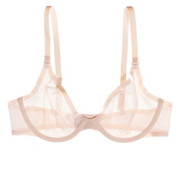 CUUP Cream The Plunge Mesh Underwire Bra size 38E - Picture 1 of 6